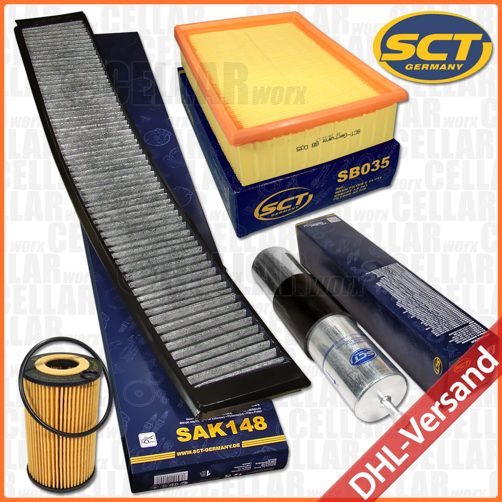 SERVICEPAKET BMW E46 316 318 i Luftfilter Aktivkohlefilter Ölfilter Zündkerzen